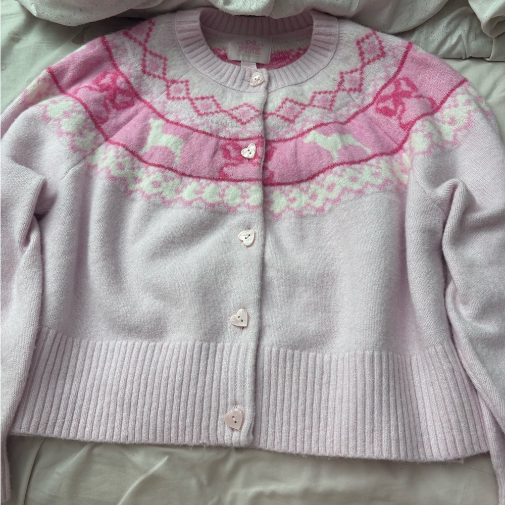 SOLD‼️ VS PINK x LoveShackFancy pink dog cardigan